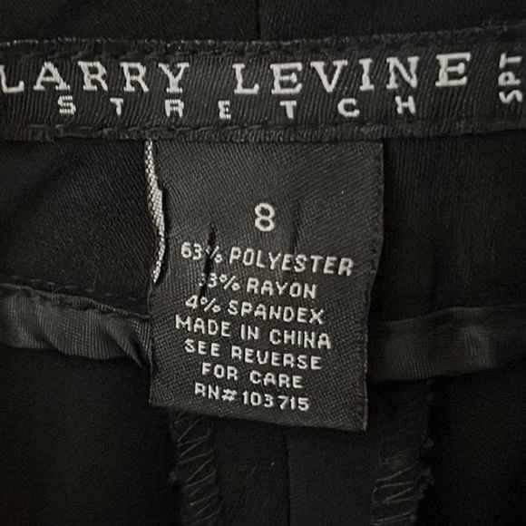 LARRY LEVINE Black & Silver Sequin Tailored Relaxed Fit Trouser Pants Sz 8 NWOT - Picture 8 of 9